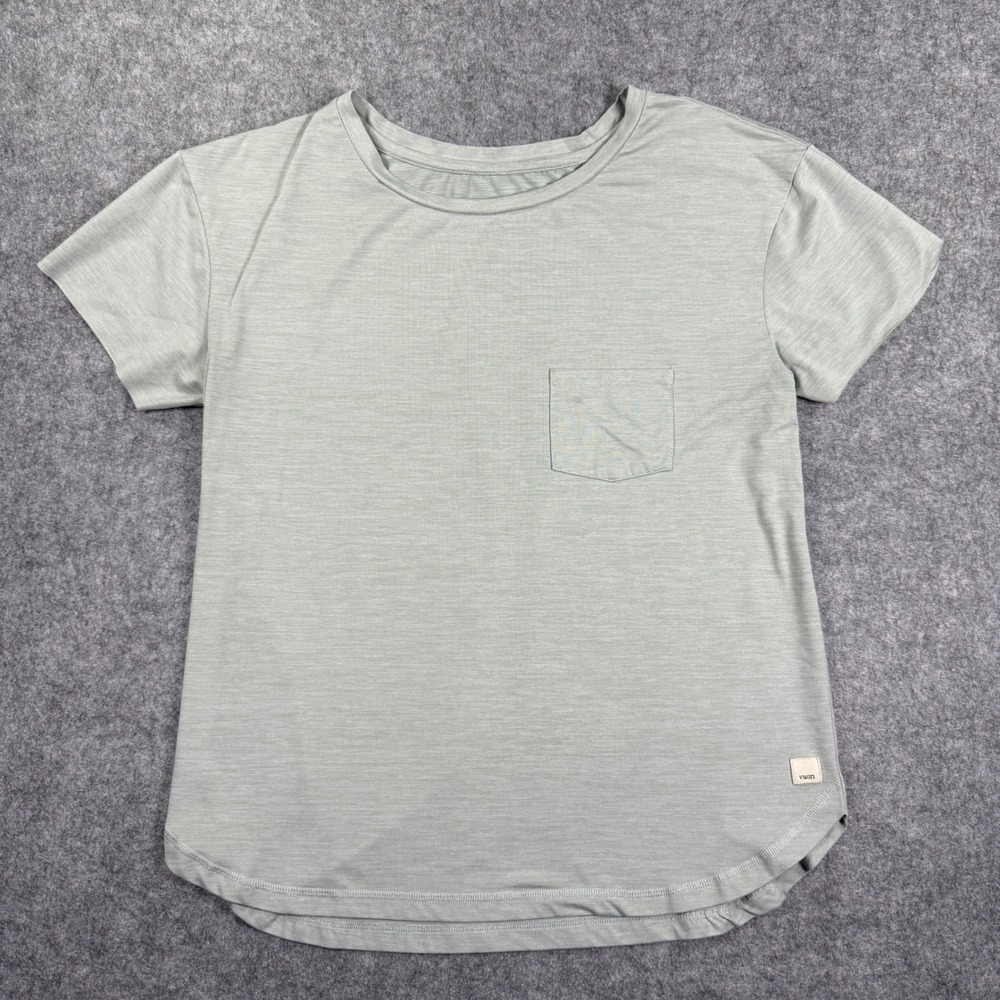 Vuori Women Small Sage Green Heathered Pocket Tee Performance Activewear Shirt